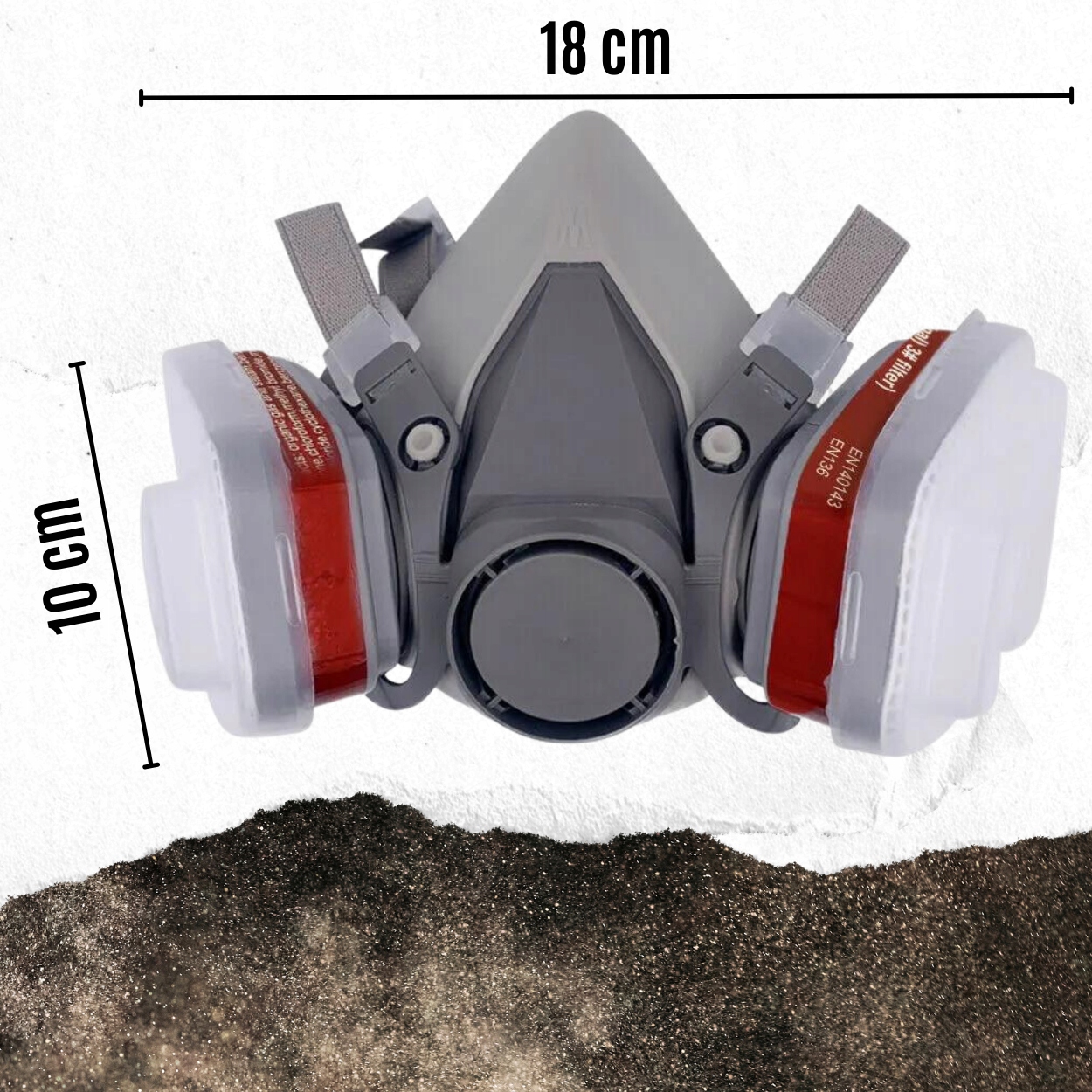 ZESTAW PÓŁMASKA MASKA LAKIERNICZA 6200 KOMPLETNA PRZECIWPYŁOWA L + FILTRY Liczba sztuk 1 szt.