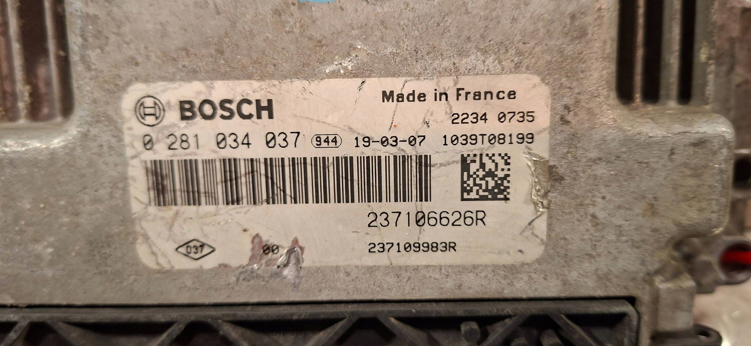computer 0281034037 237106626R 237109983R RENAULT TRAFIC 1.6 DCI