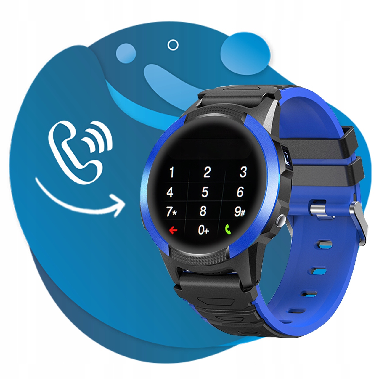 Smartwatch Zegarek CALMEAN Hoop 4G GPS niebieski Marka CALMEAN