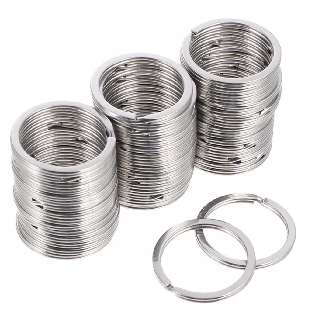 50 szt. Metalowe breloczki płaski dzielony breloczek Diy