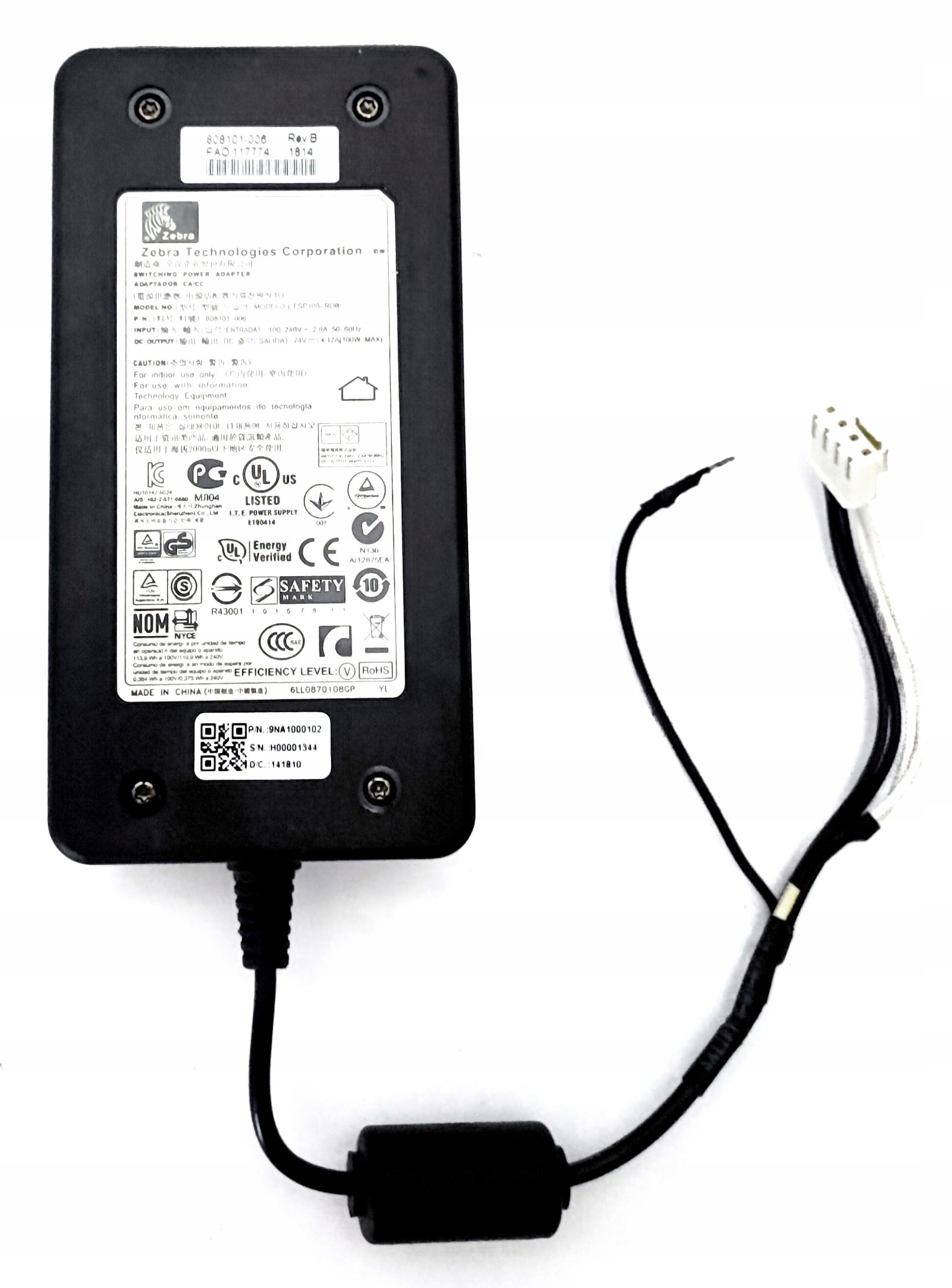 Oryginalny zasilacz Zebra FSP100-RDB do Zebra ZT230 EAN (GTIN) 5905137630135