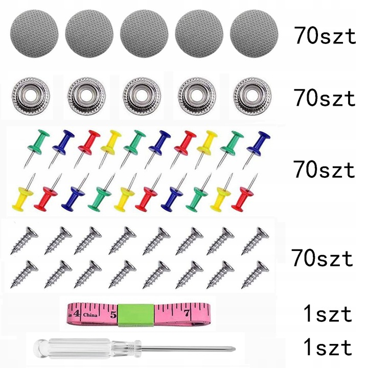 ZESTAW NAPRAWCZY DO NAPRAWY REGENERACYJNY PODSUFITKI SAMOCHODOWEJ 70 el. Numer katalogowy części MMJ02