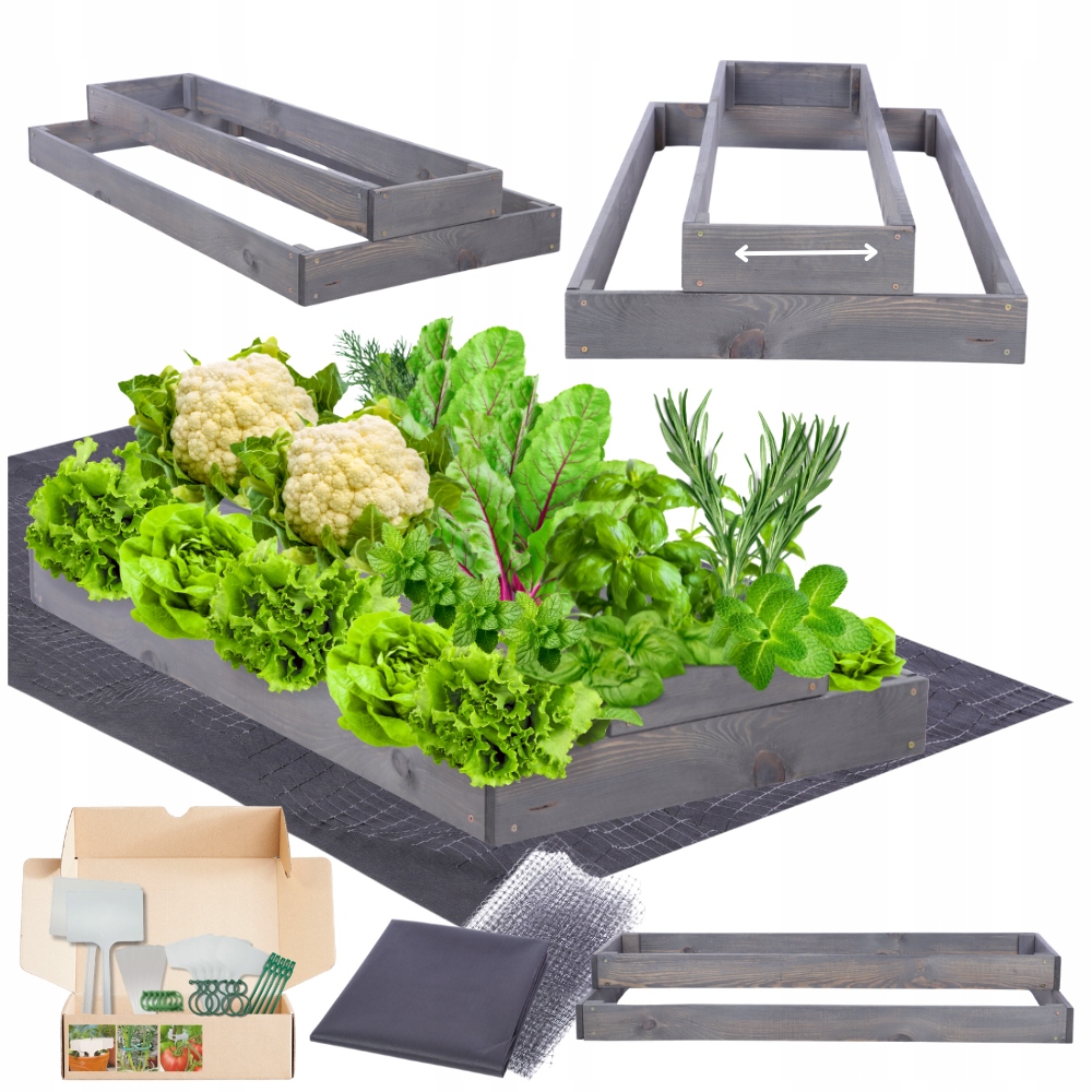 Regulovatelná patrová skříň zeleninový záhon květináč pařeniště impregnace 18x60x120