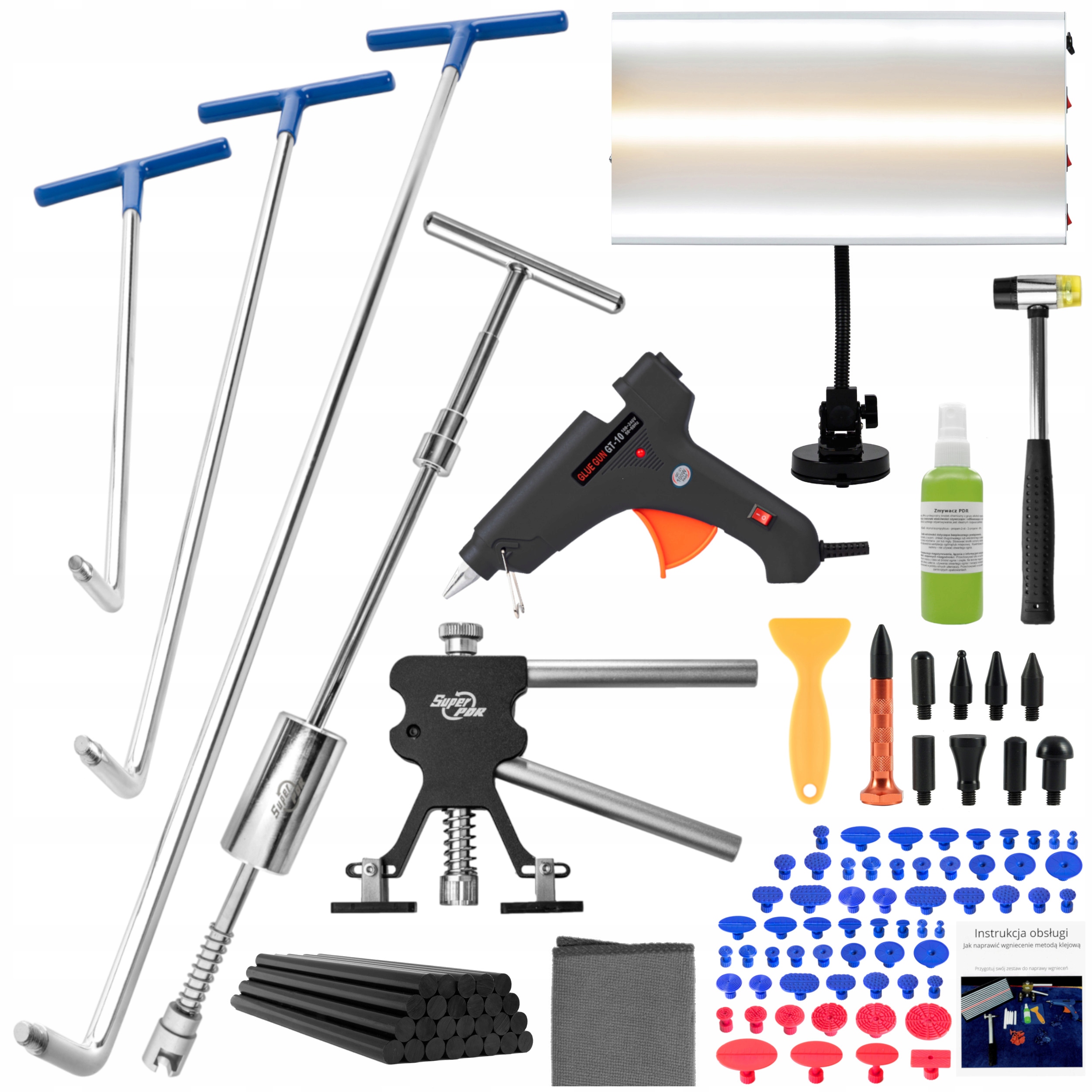 ZESTAW NARZEDZI PDR DO WGNIECEN DRUTY LAMPA MLOTEK