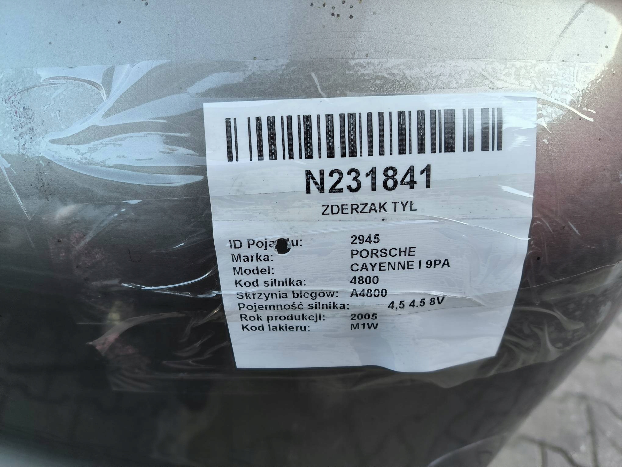 Paraurti posteriore LM1W PORSCHE CAYENNE e 9PA