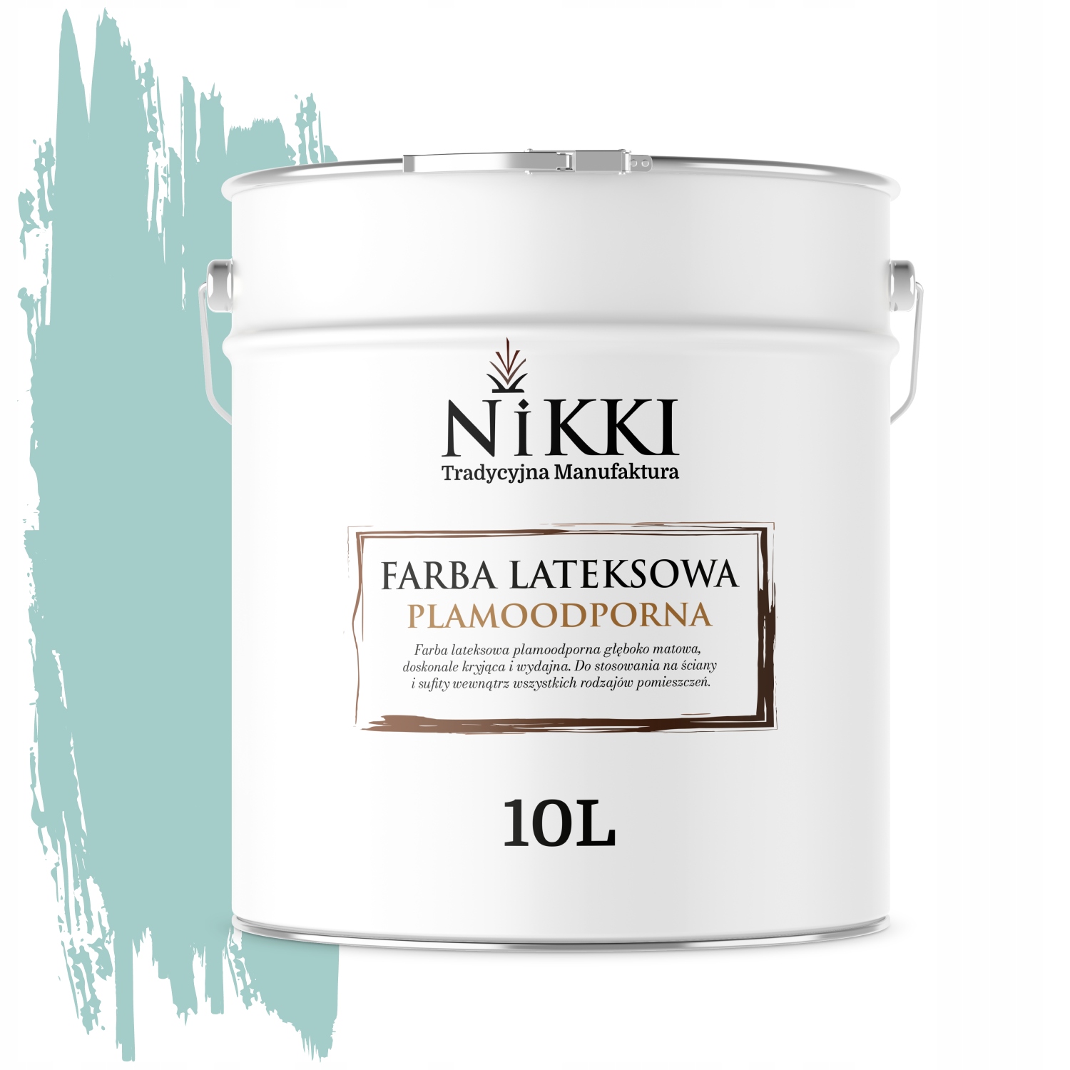 Latexová Farba Odolná Voči Škvrnám, Mätová Farba H1553 10L, Hlboká Matná Farba Na Steny