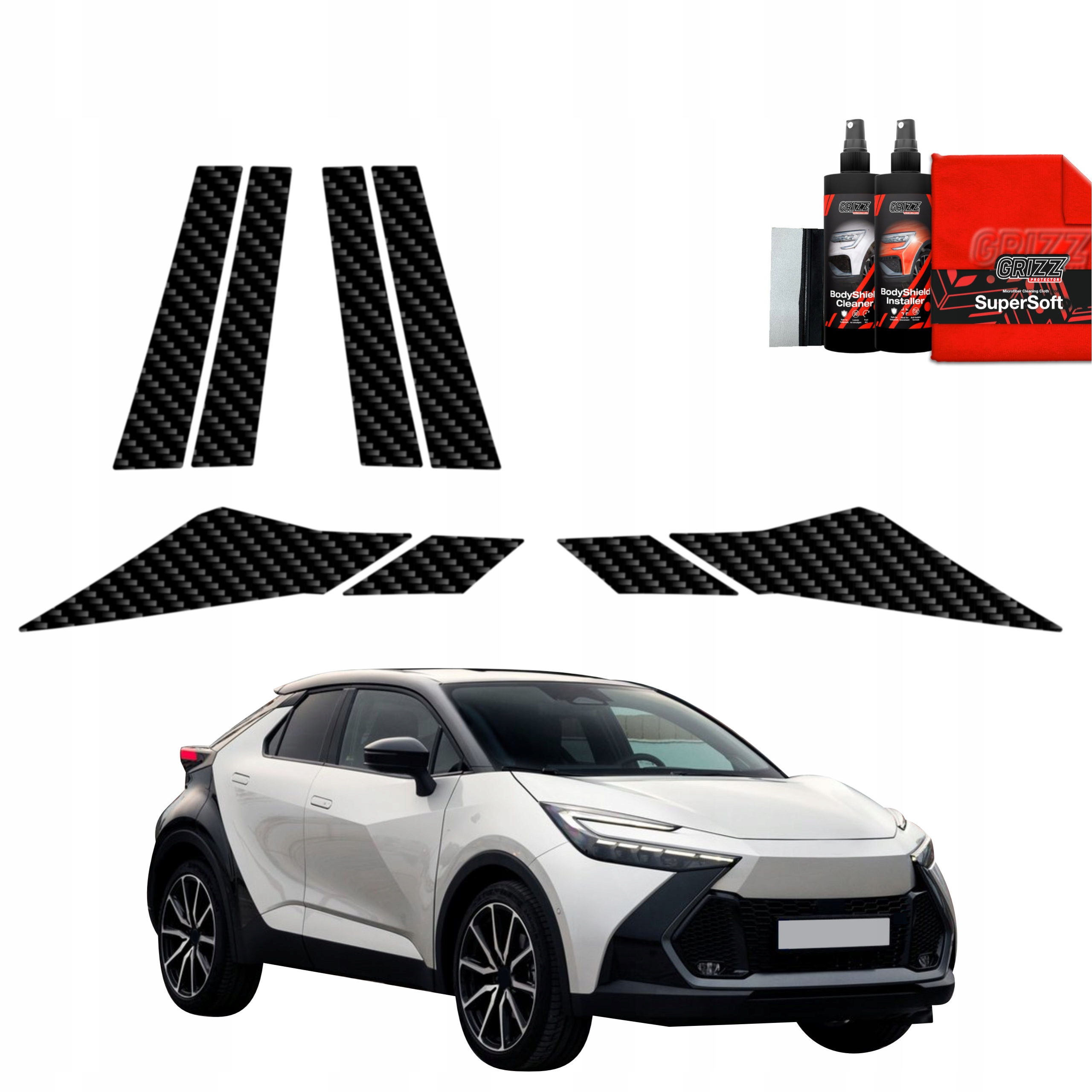 8v1 Fólie na sloupky pro Toyota C-hr (2023-2025)