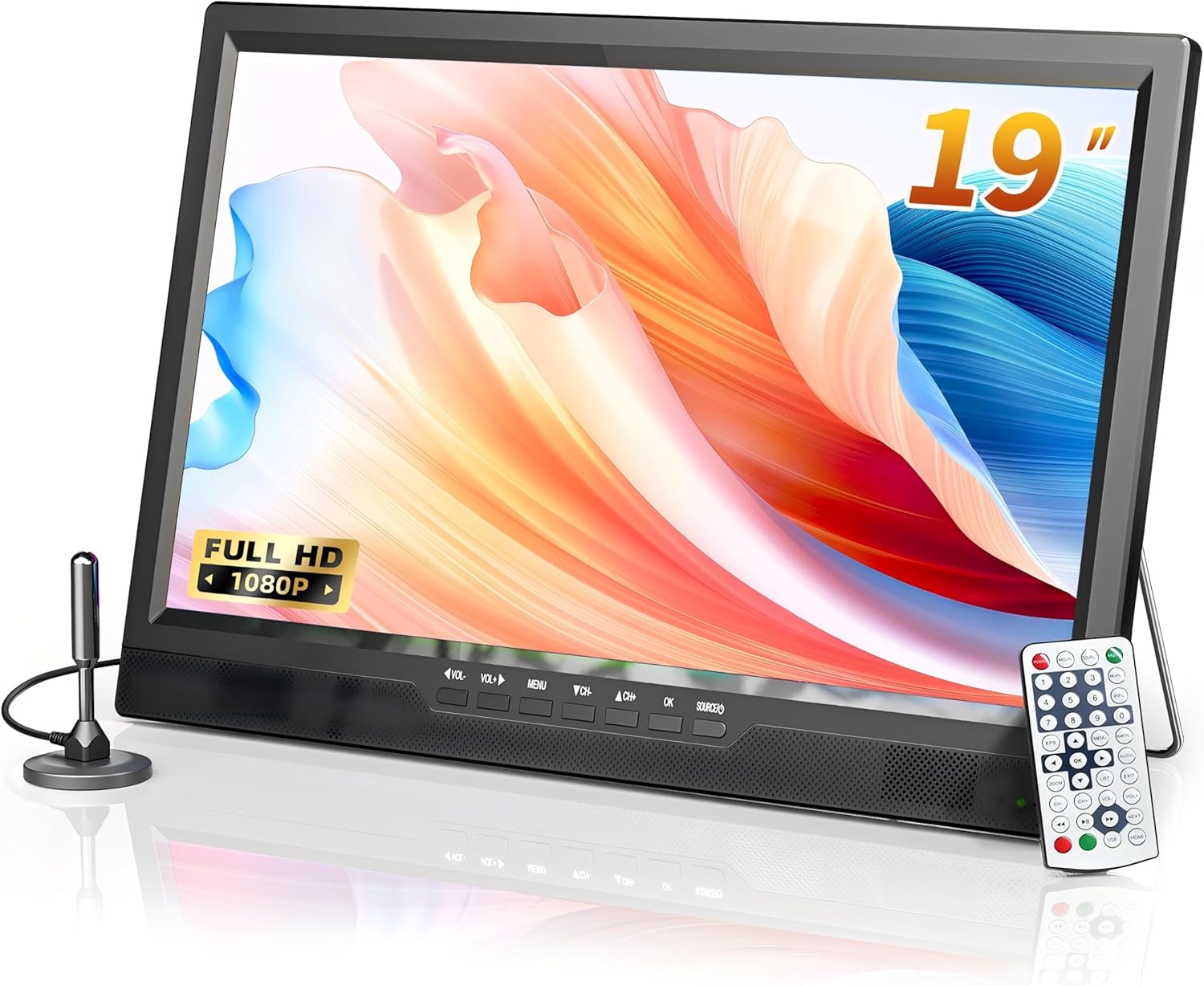 Telewizor Turystyczny Kempingowy Przenośny Desobry 19" Dvbt Tuner Antena