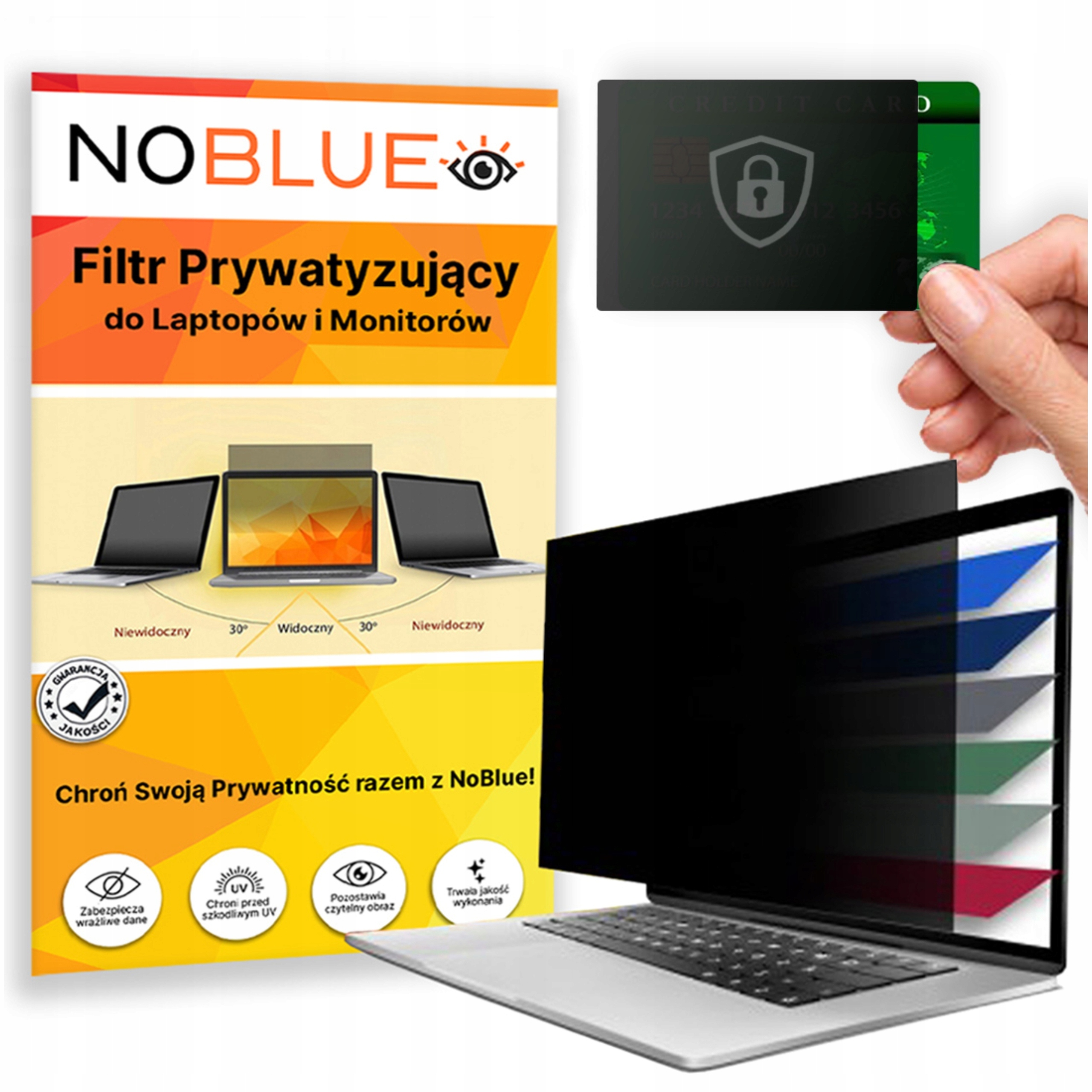 FILTR PRYWATYZUJĄCY 27″ NA EKRAN MONITOR LAPTOP + NA KARTĘ BANKOMATOWĄ RODO