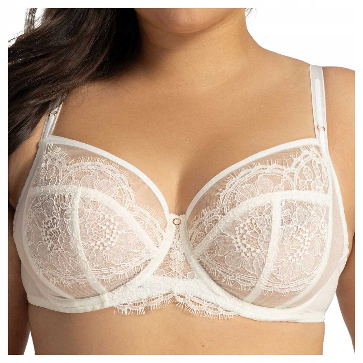 Ava Podprsenka měkká nevyztužená krajková Blossom 2148 ecru plus size 100F