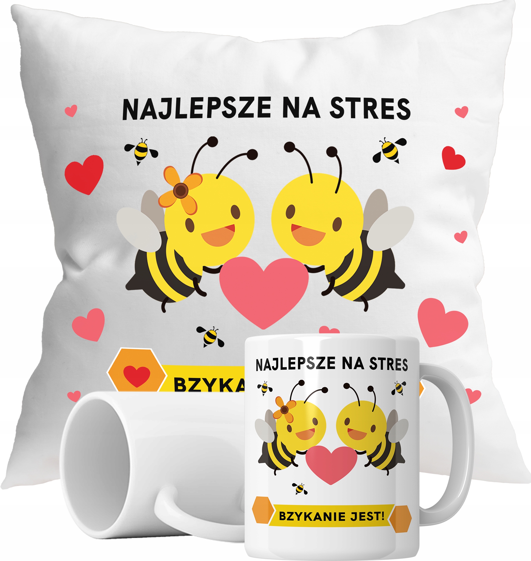 

Zestaw Kubek+poduszka Bzykanie Stres Parodia