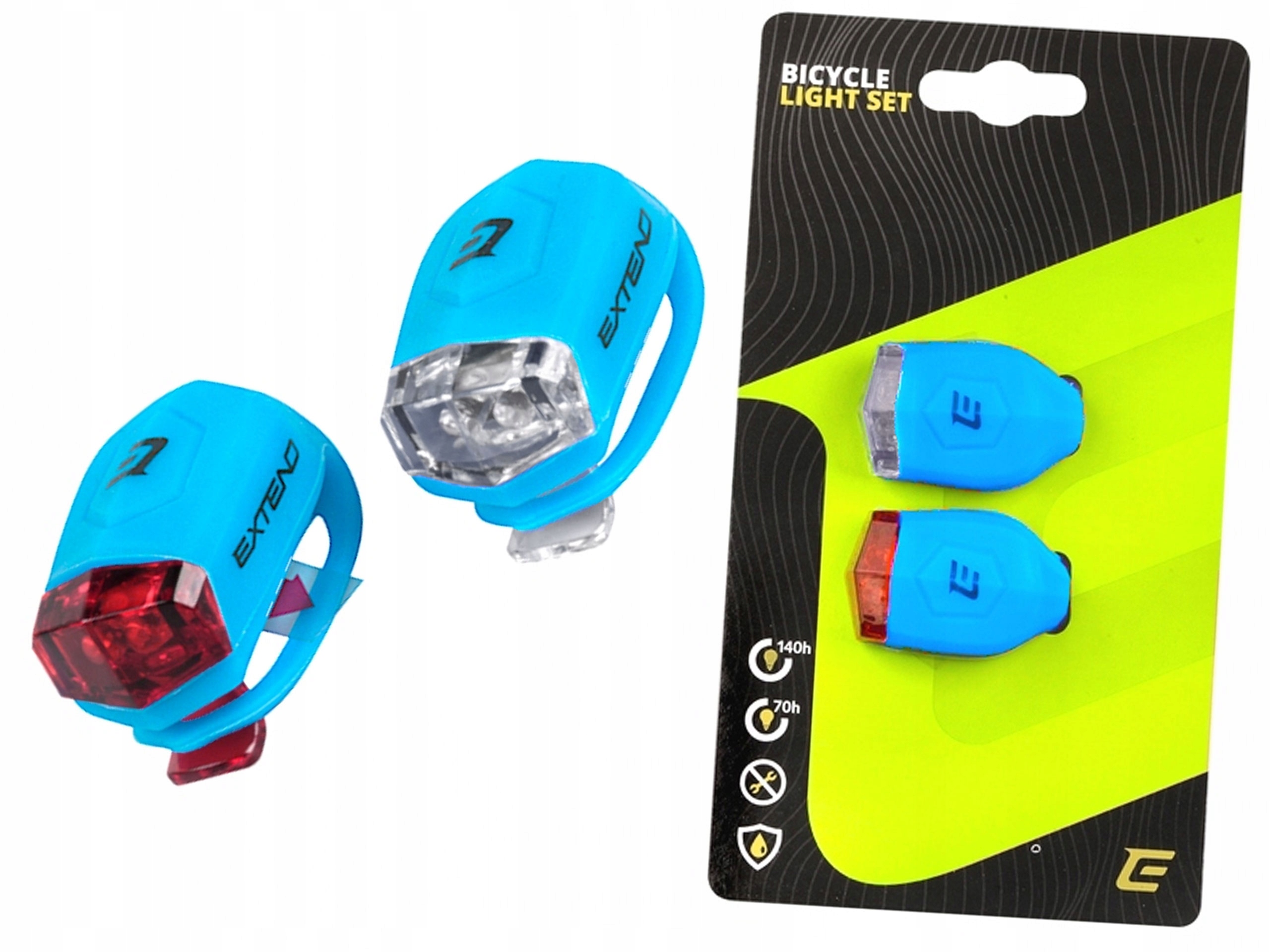 

Zestaw Lampek Rowerowych Extend Froggies Blue