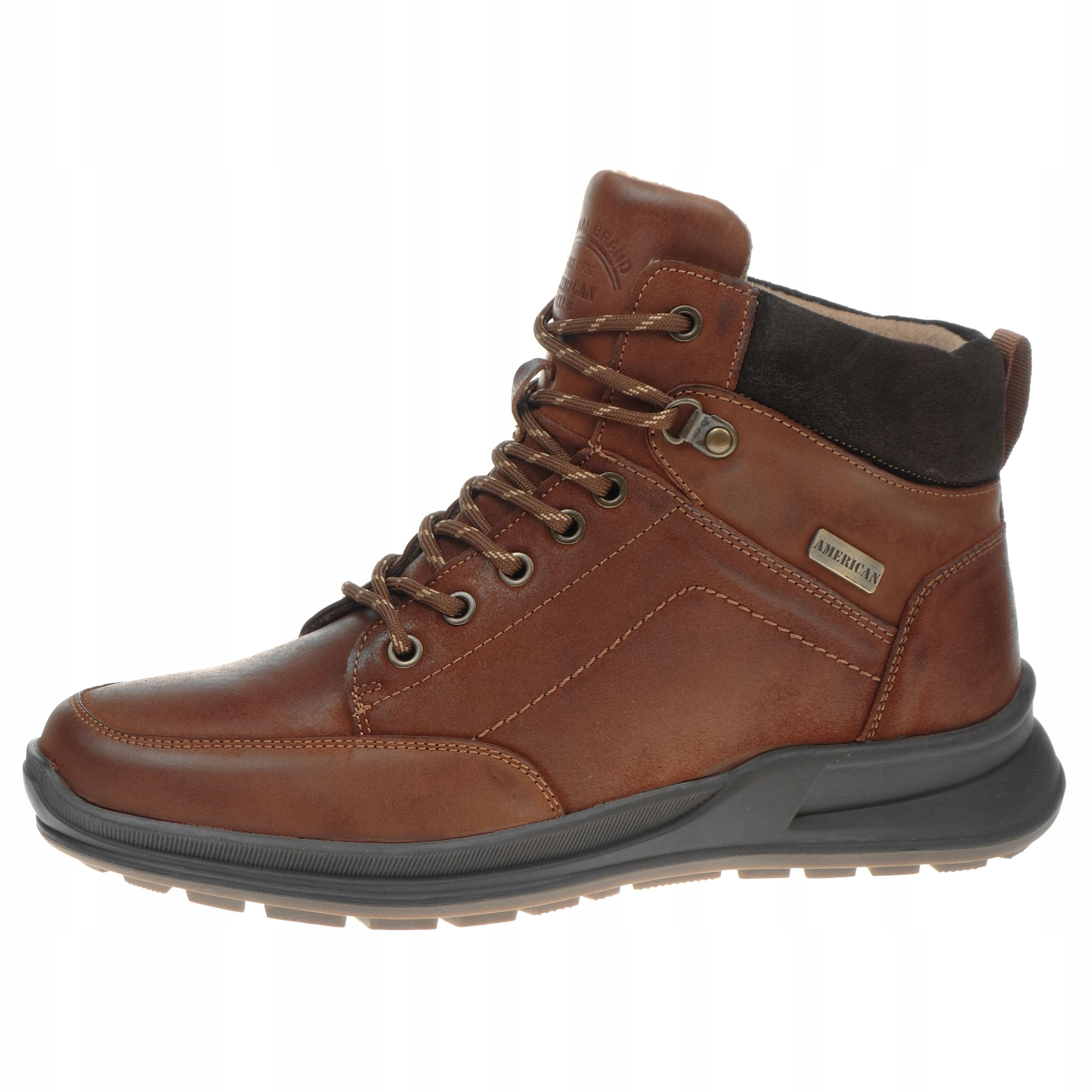 Pánské zimní kožené boty American Zateplené Trekkingové boty 42