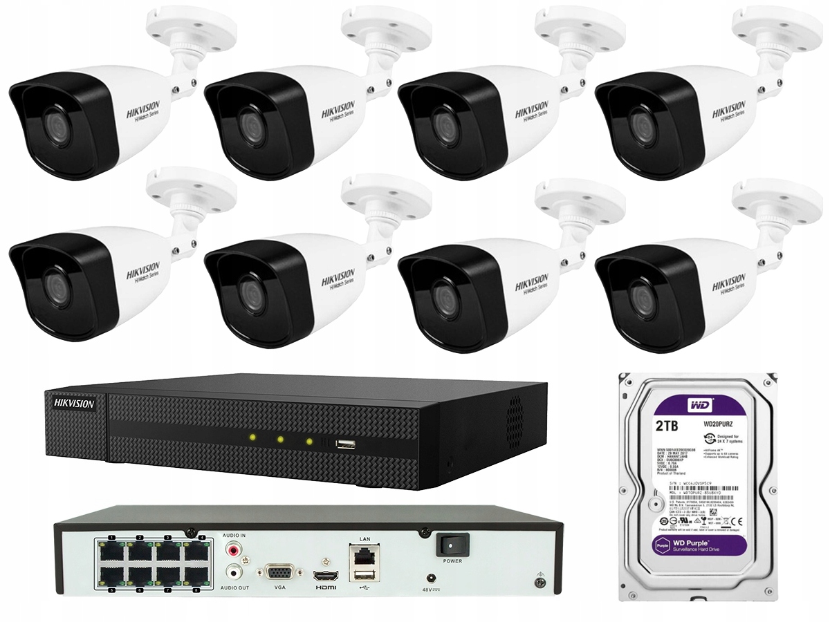 MONITORING KAMERY IP PoE HIKVISION 4Mpx ZEWNĘTRZNE