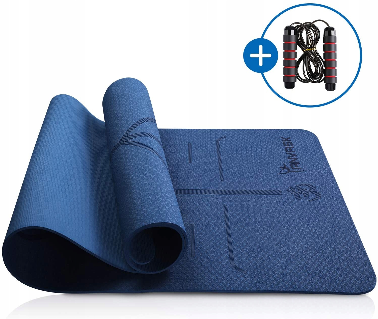 MATA DO ĆWICZEŃ JOGI +SKAKANKA FITNESS YOGA 183x61