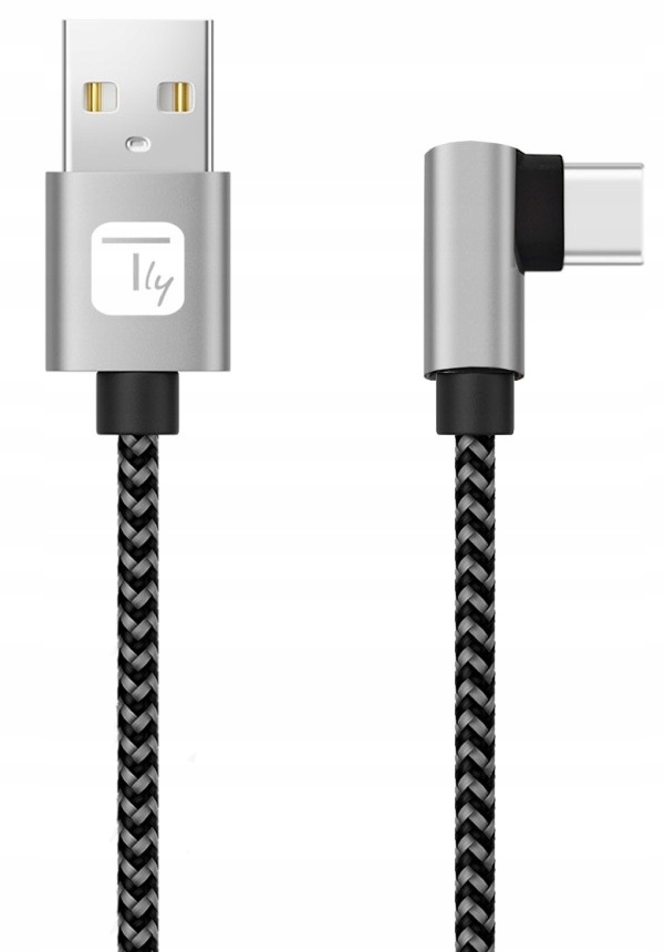 Kabel Techly Usb 2.0 Usb-a na Usb-c kątowy 0,5m M/M 3A