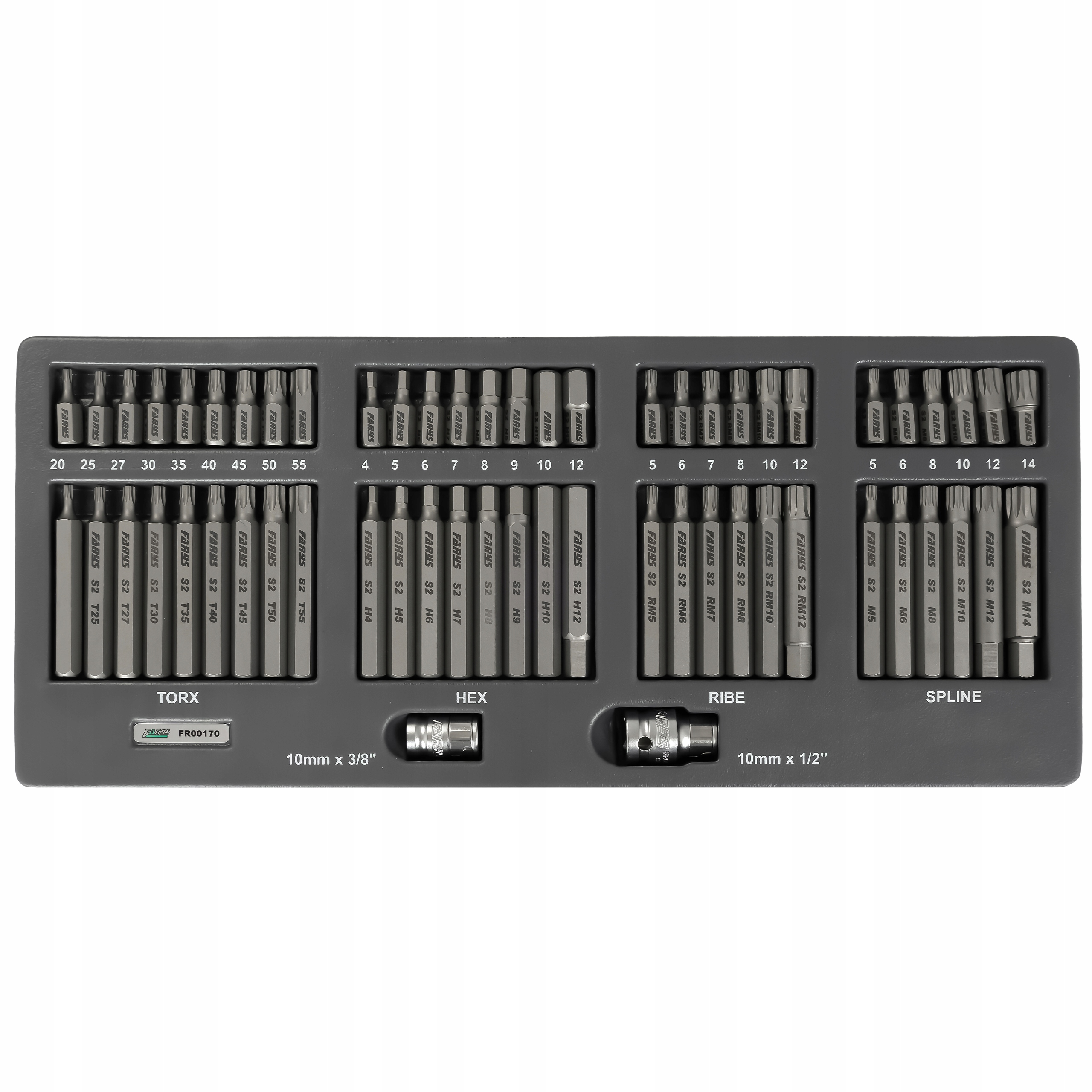 Sada bitů Torx Imbus Spline Ribe 60 ks adaptéry FR00170