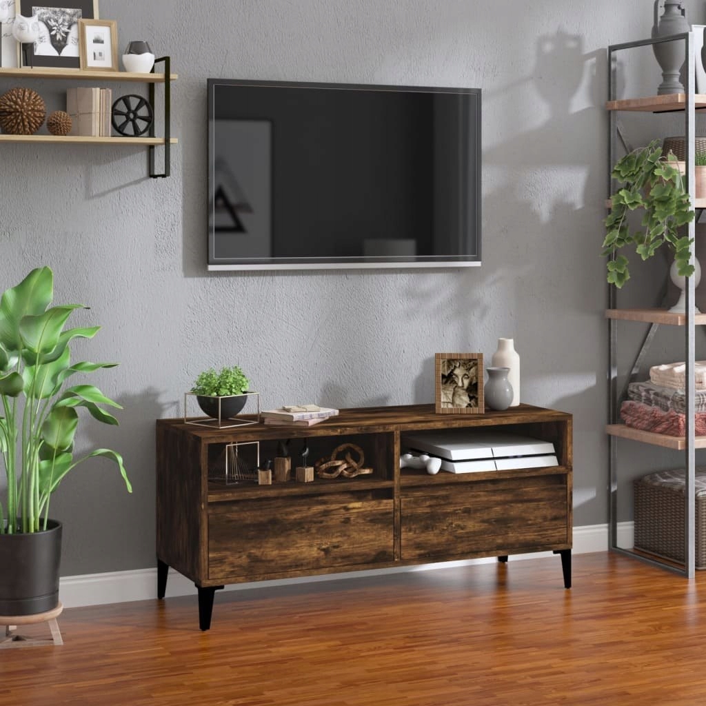 Skříňka pod Tv, kouřový dub, 100x34,5x44,5 cm