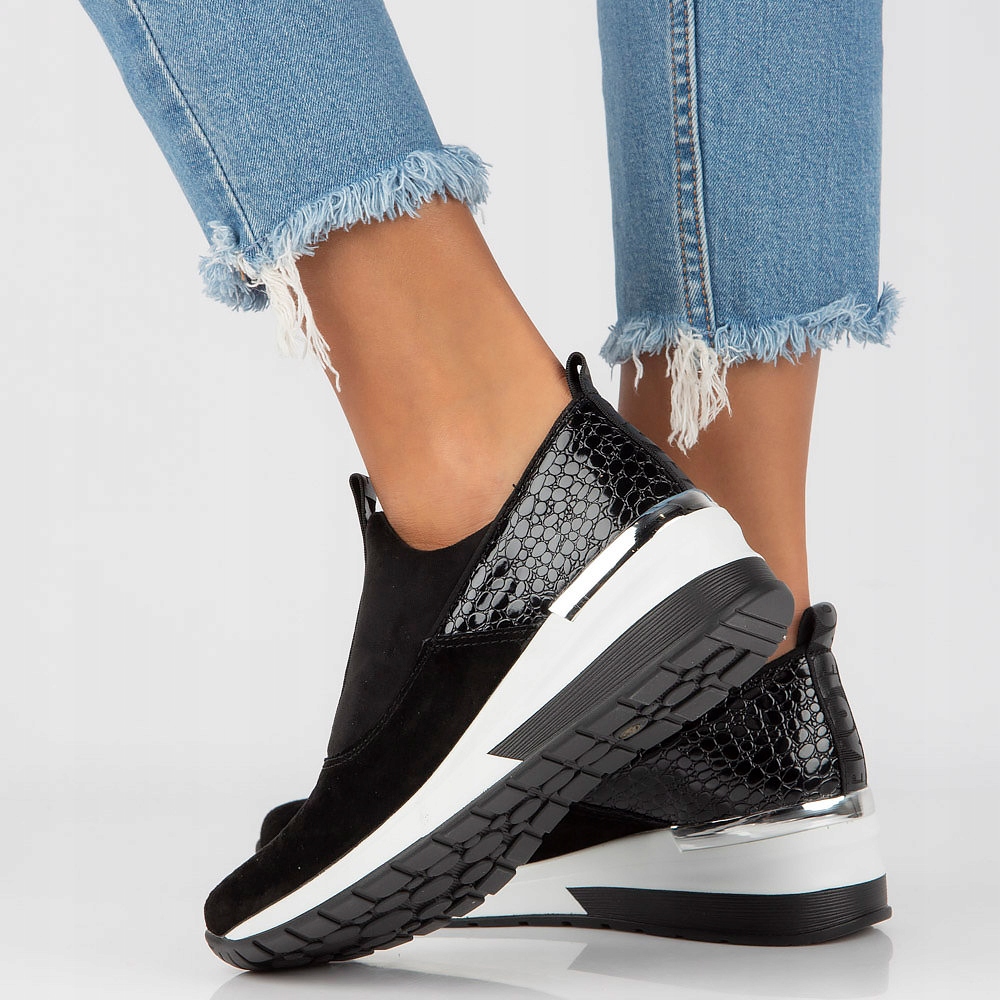 półbuty Filippo skórzane na platformie sneakersy Model DP1689/21