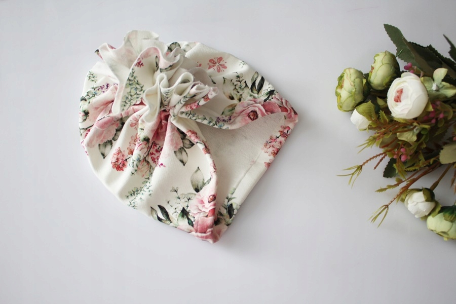 Czapka turban bukieciki wiosna/jesień 42-48