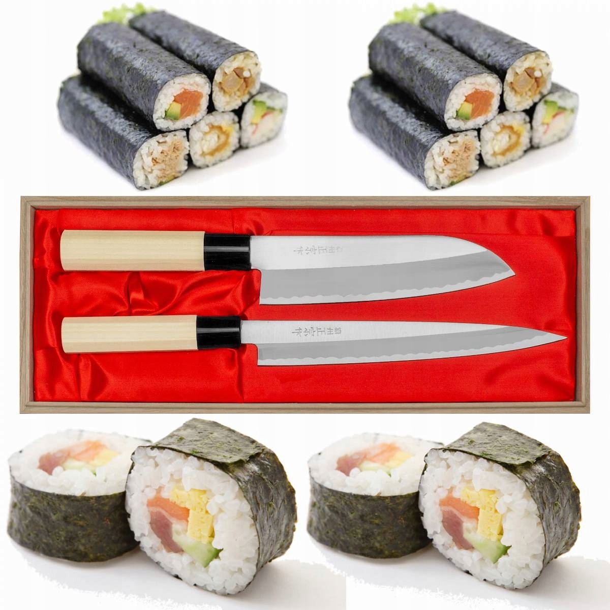 Satake Yoshimitsu Japonský set 2 nožov Santoku 17 cm a Yanagi-Sashimi 21 cm