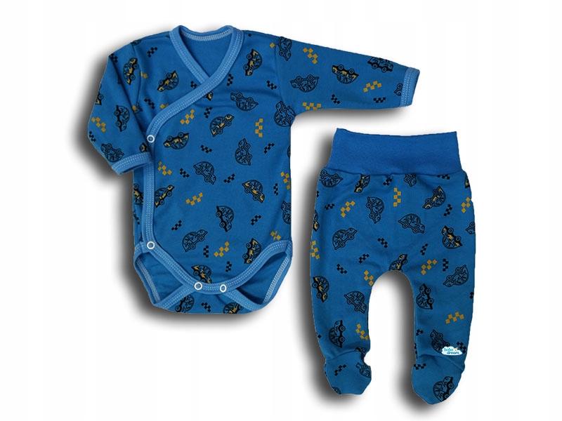 

Komplet dla niemowlaka body kopertowe z pół-śpiosz