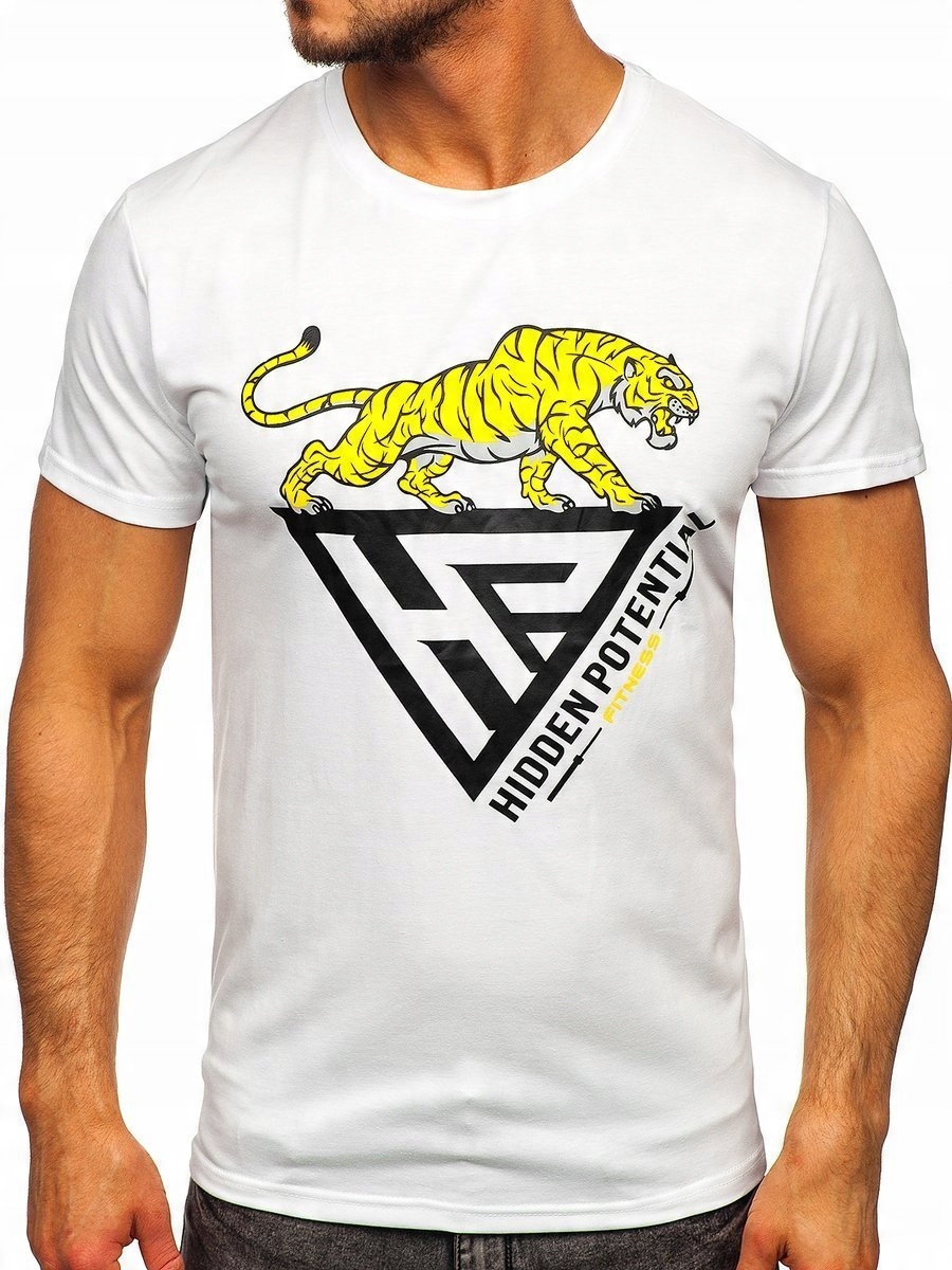 

T-shirt Męski Z Nadrukiem Biały Y70013 Denley_m