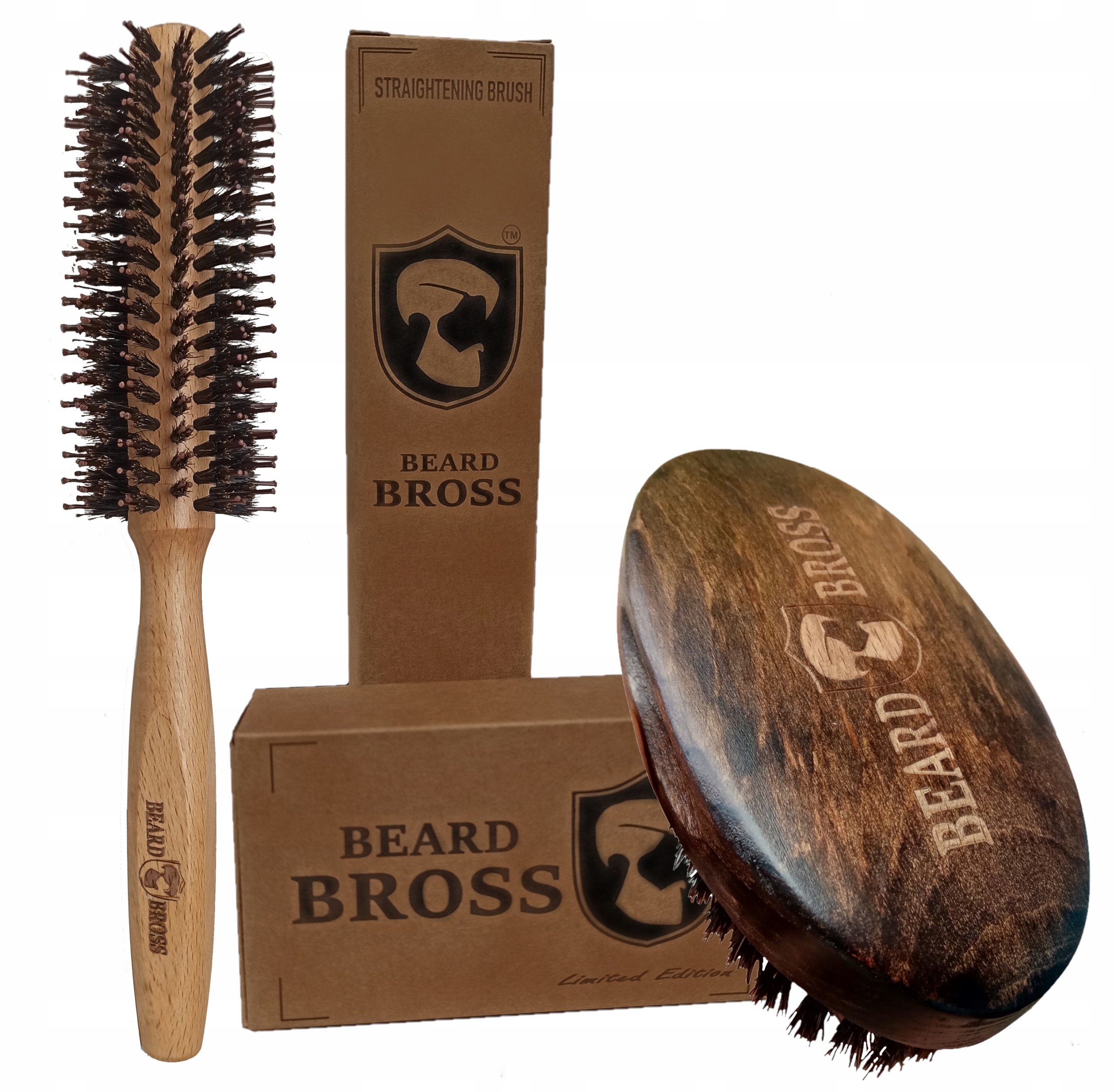 

Zestaw Szczotek Roller Beard Bross brody z dzika