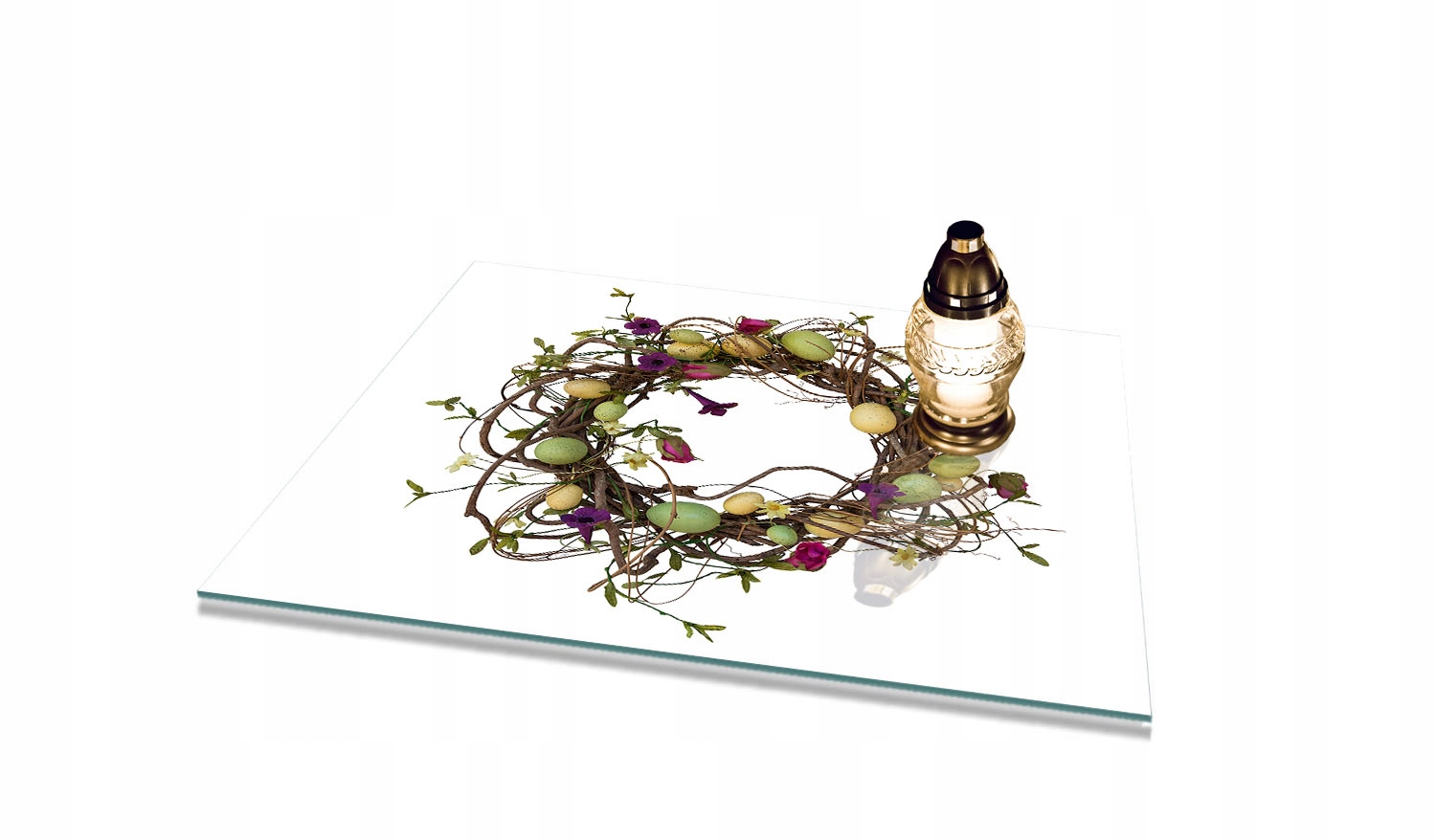 Skleněná Podložka Pod Svíčku S Motivem na hřbitov 60x52 cm