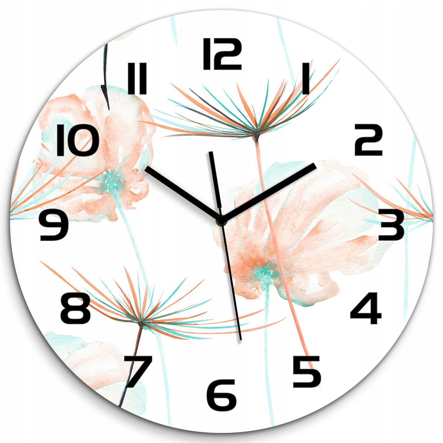 

Duży szklany zegar ścienny Mniszek lekarski fi 60