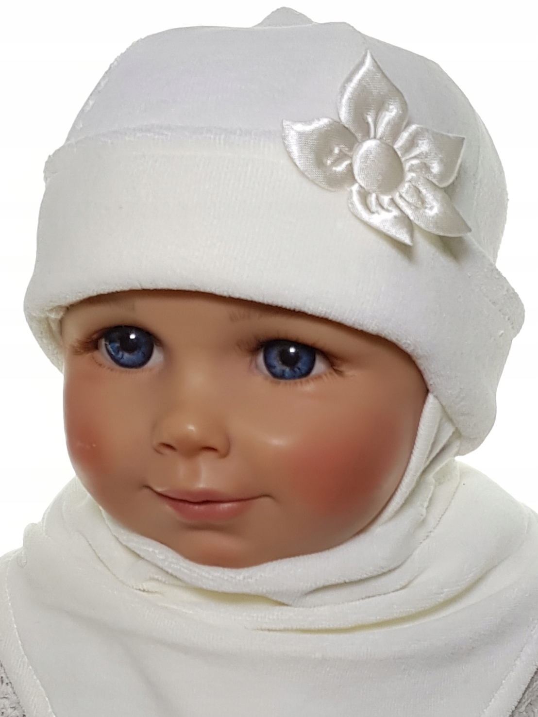 KOMPLET WELUR DLA NOWORODKA CZAPKA + CHUSTKA CZAPECZKA CHUSTECZKA 5 KOLORÓW