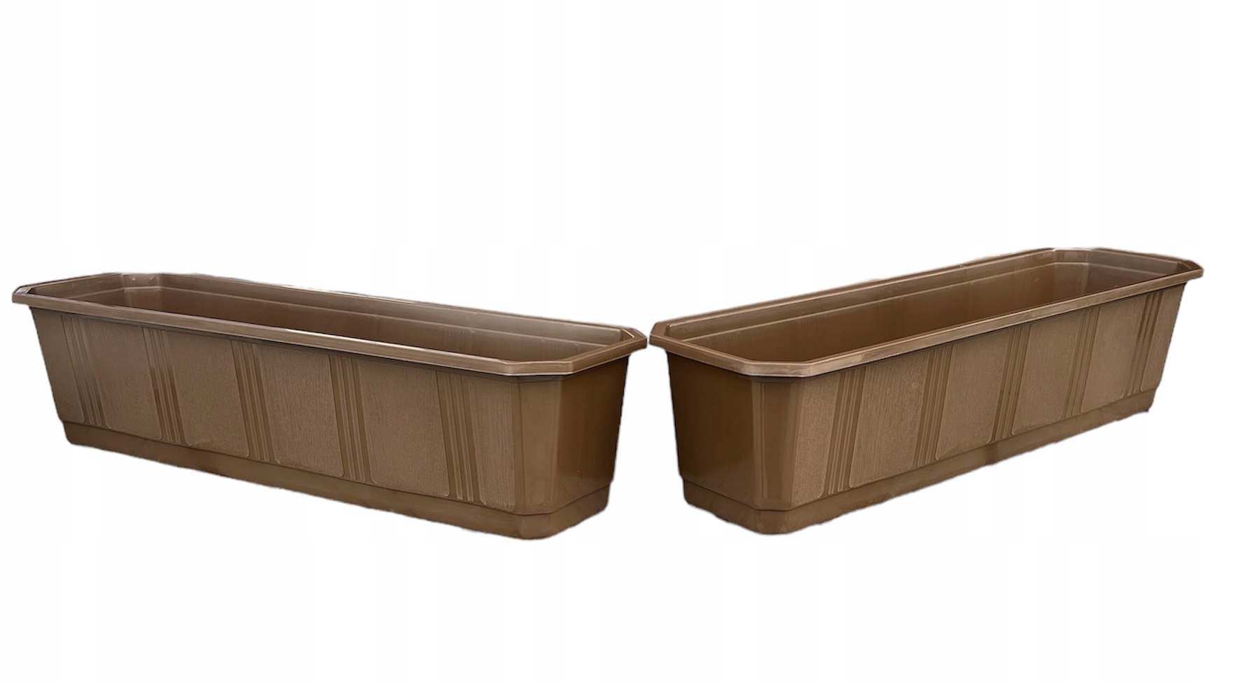 Skrzynka balkonowa 79 x 17 cm tworzywo sztuczne doniczka — zestaw 2 szt.