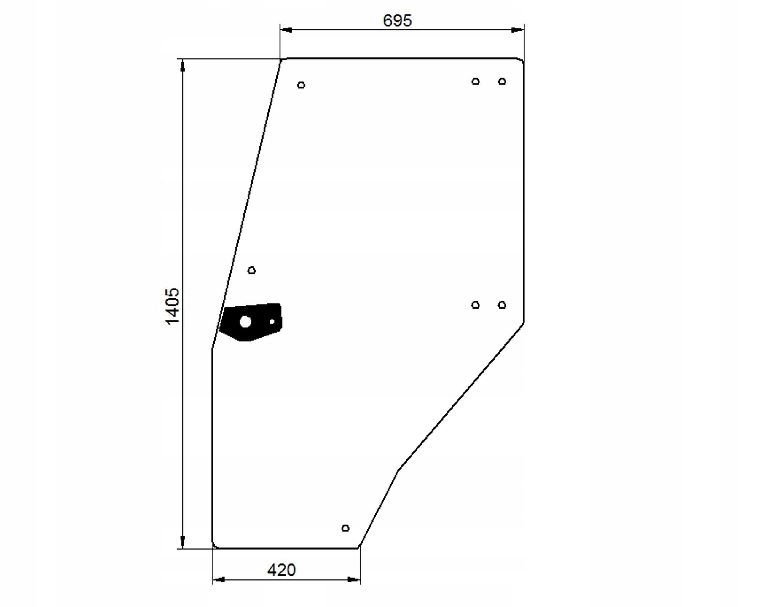 čelní sklo traktoru Deutz-Fahr dveře levé zelené 04352850