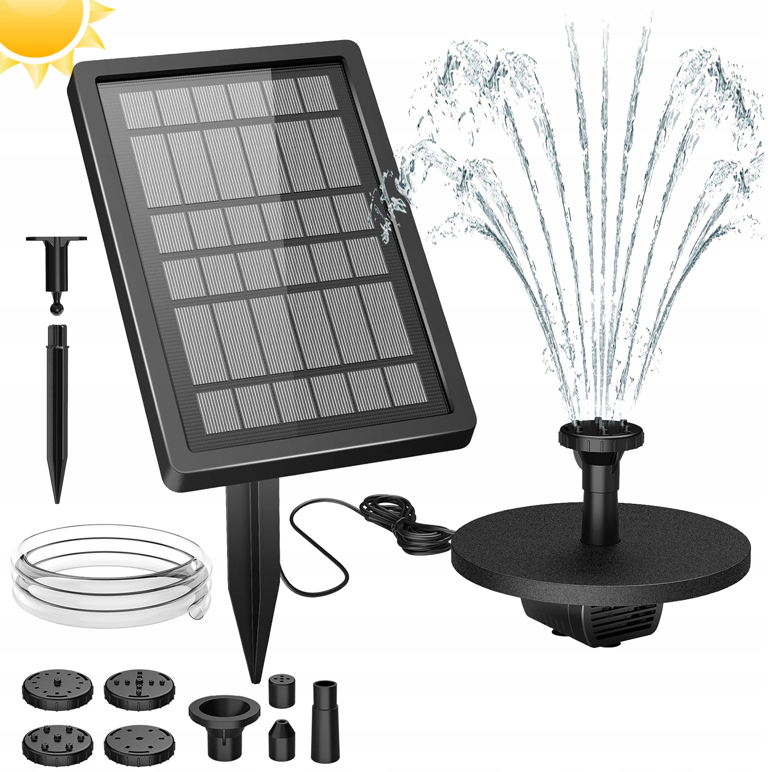 Solární Čerpadlo Fontána Do Solárního Jezírka S 1 M Vodovodní Trubkou 5 W