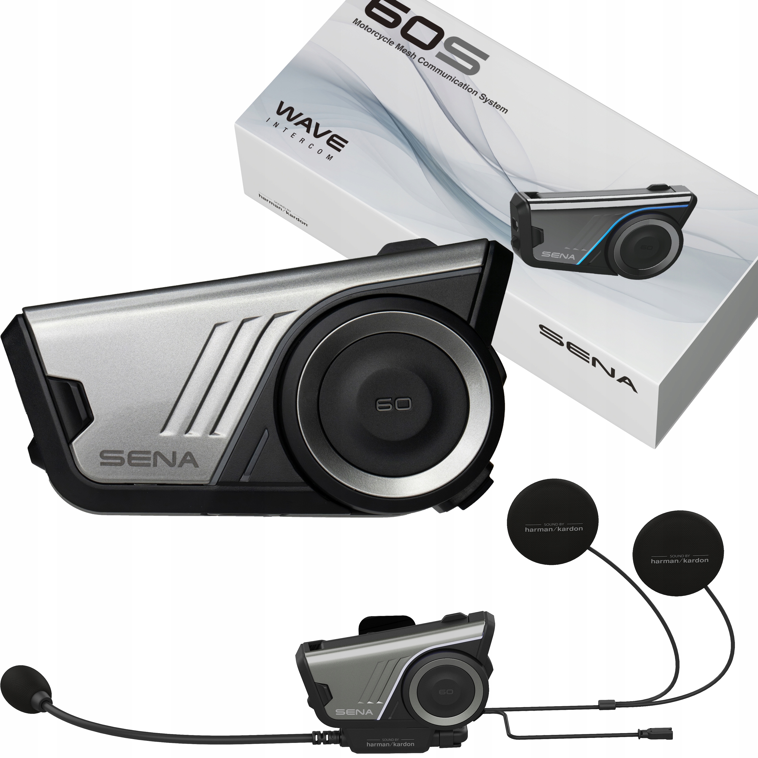 Sena Moto Interkom 60S Mesh 3.0 Bluetooth 2000M Rádio Fm Harman