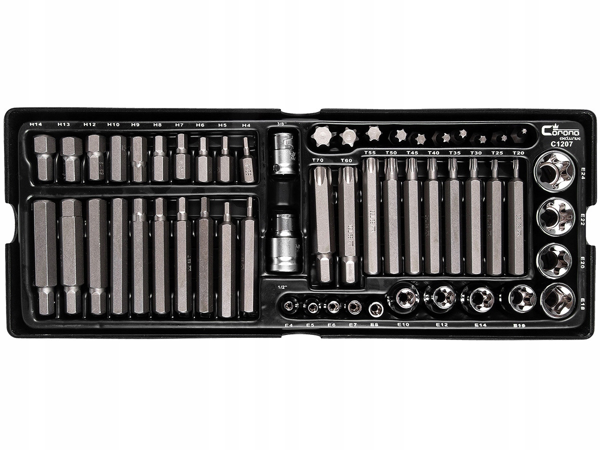 WKŁAD - ZESTAW BITÓW IMBUS H4-H14,TORX T20-T70 I NAS. TORX E4-E24,S2 55 ELE