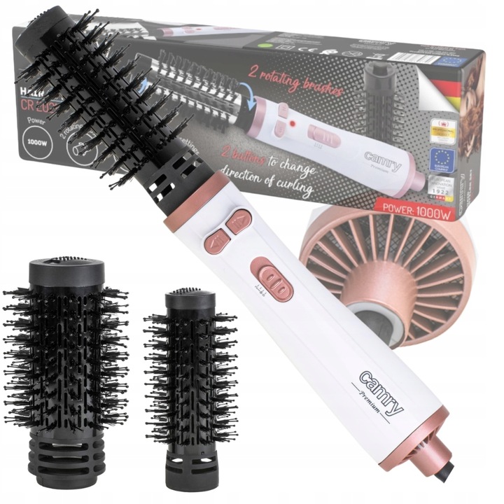 Obrotowa Lokówko-Suszarka Camry Cr 2021 1200W, 38mm, 50mm