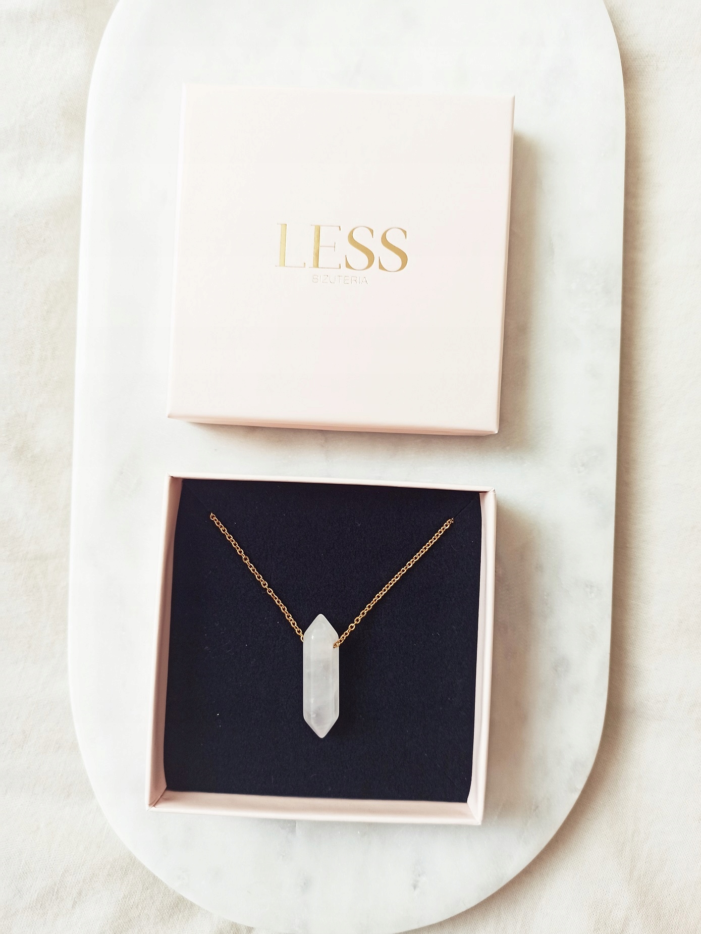 Naszyjnik Różowy Kryształ Górski Sople Amulet Marka Inna marka