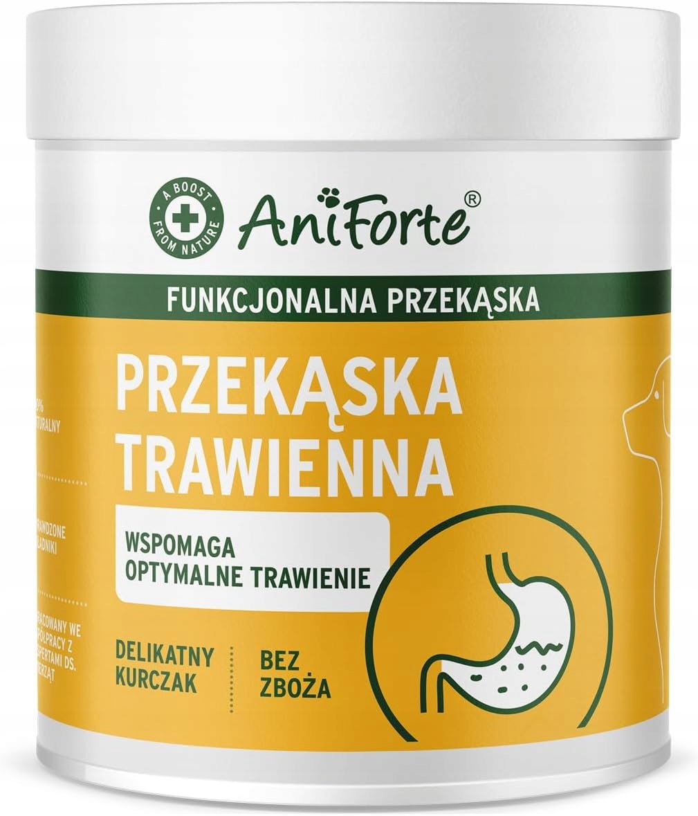 AniForte Citlivý žaludek Psí Pamlsek Kuřecí probiotika Jíl 300 g