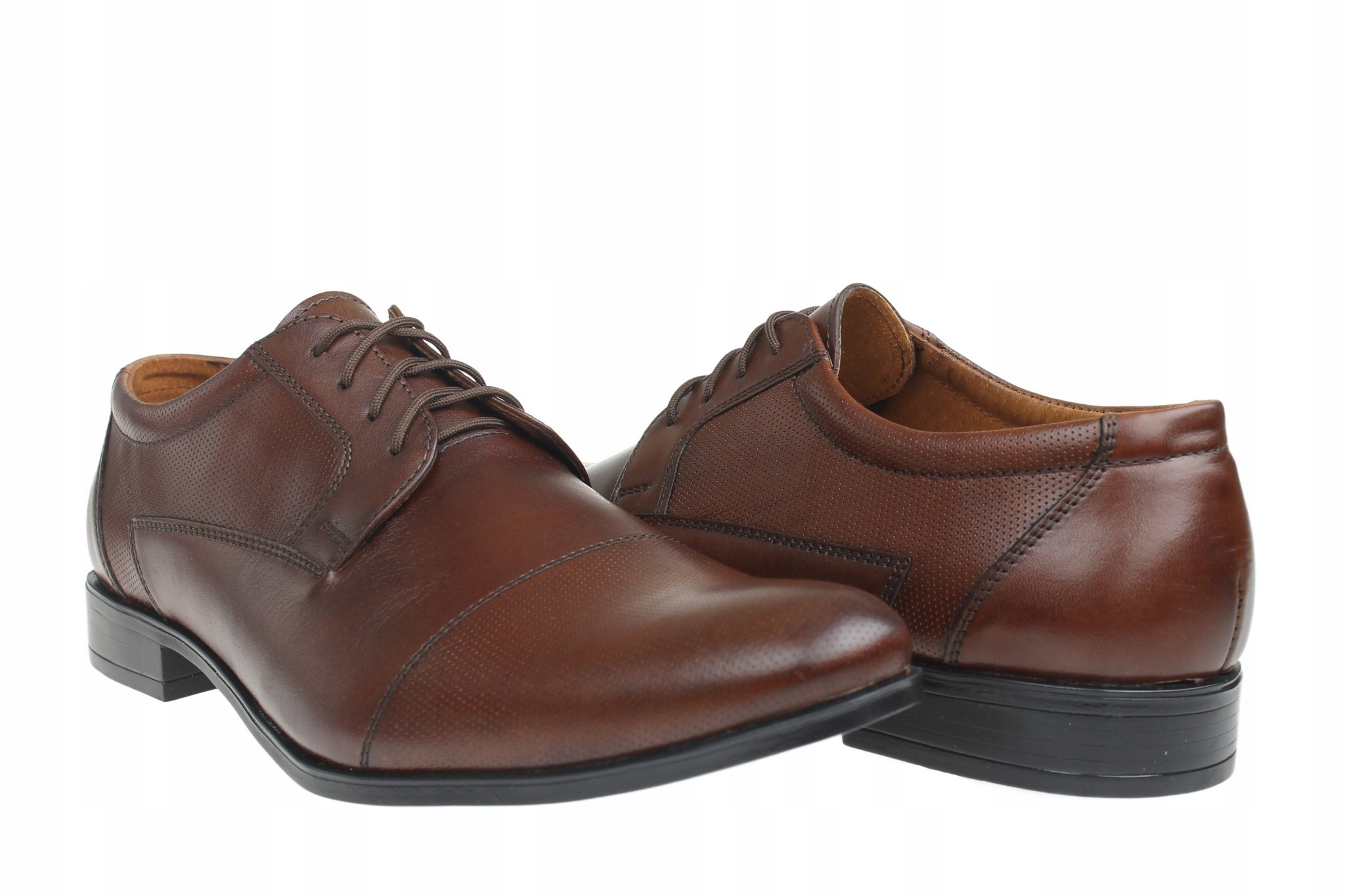 MOSKAŁA PÓŁBUTY MOKASYNY WIZYTOWE MĘSKIE SKÓRA M378 CIEMNY BRĄZ R 45 Model 638