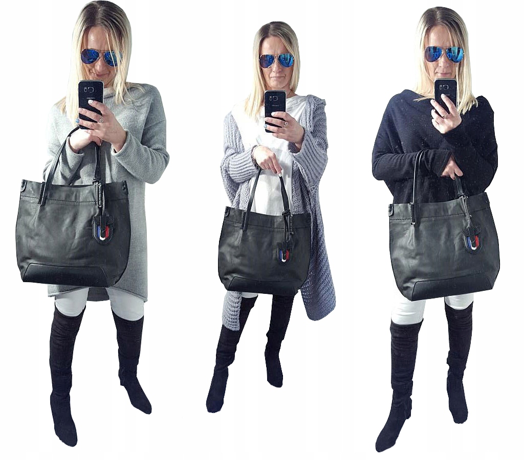 

Duża Torebka Shopper Bag Torba Zarka Brelok France