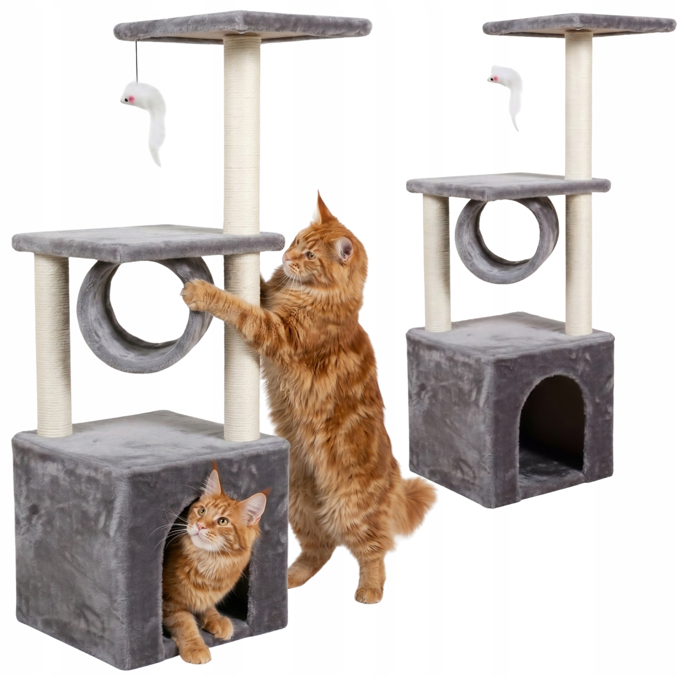 Drapak dla dużego kota domek drapania słupek wieża tunel legowisko +zabawka