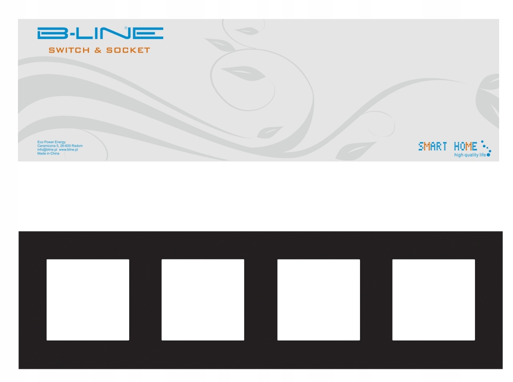 

B-line DLX Czarna Ramka Plastikowa Poczwórna X4