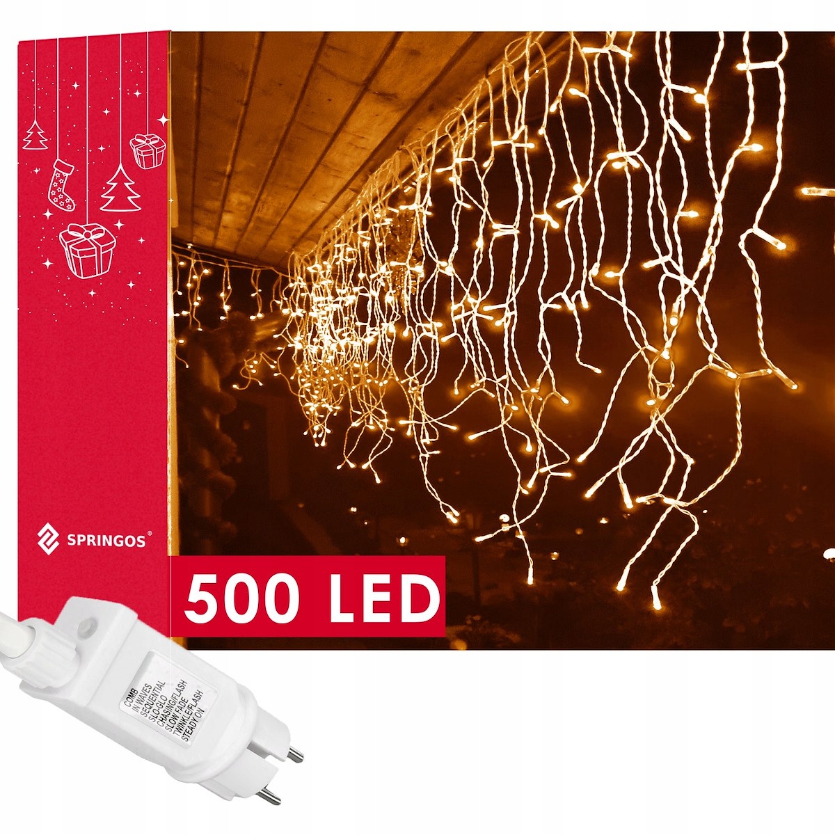 

Kurtyna Świetlna 500 Led Lampki Sople Girlanda