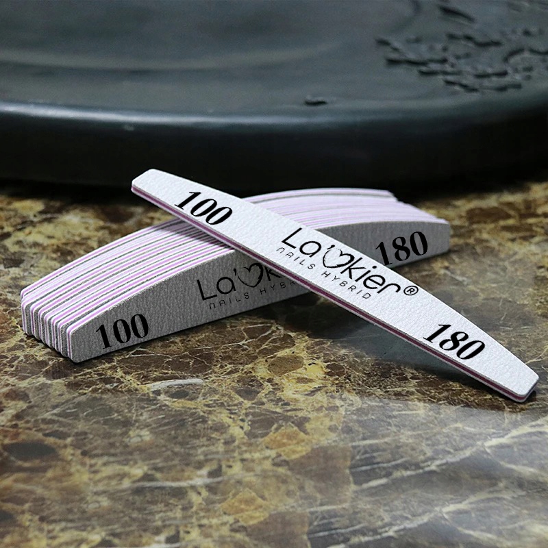 100 sztuk La'kier Pilnik łódka 100 180 zebra do paznokci BEZPIECZNY PAKIET Typ półksiężyc (łódka)