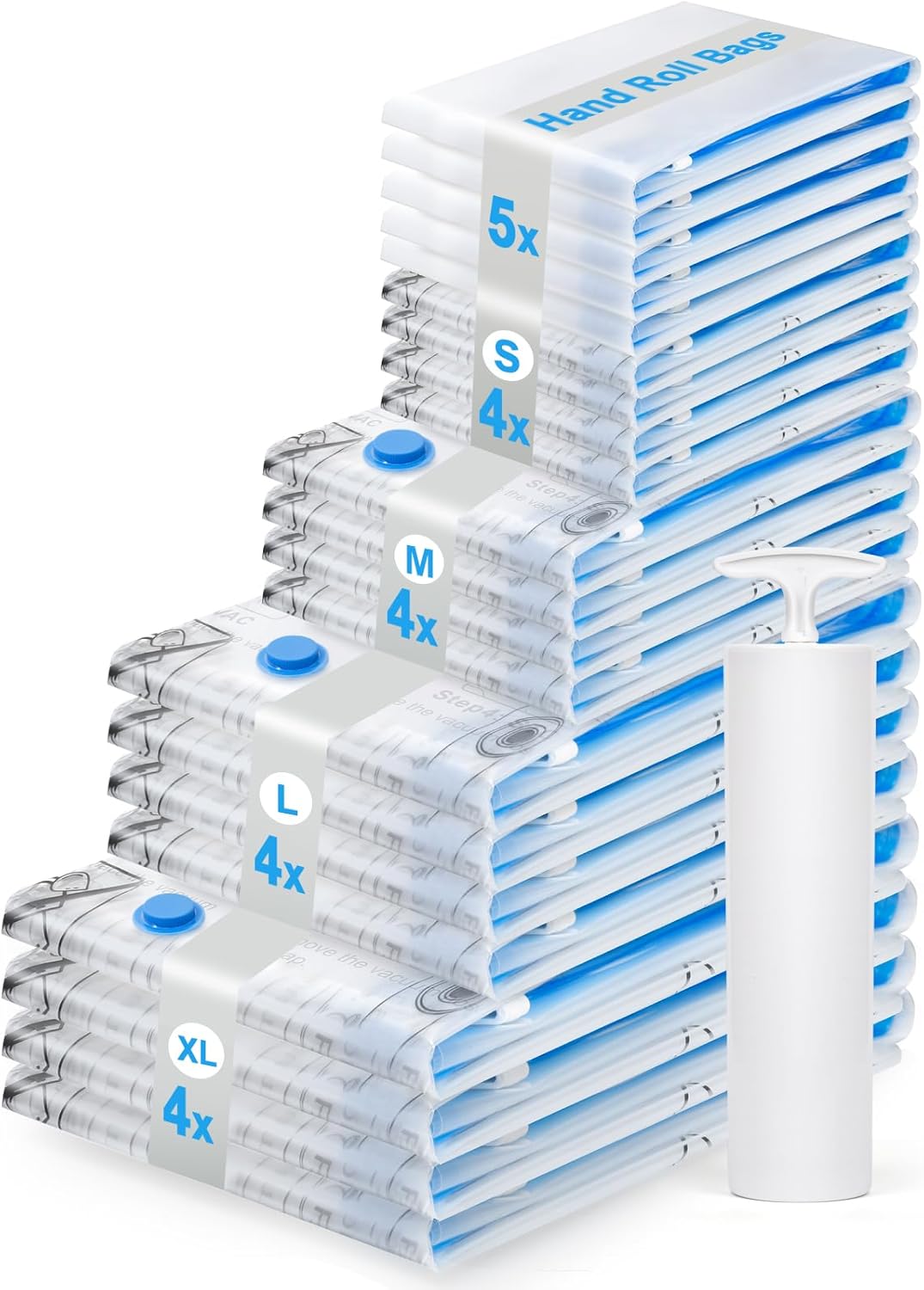 Levně Vakuové Pytle Na Oblečení na Povlečení Opakovaně Použitelné deky 21 ks