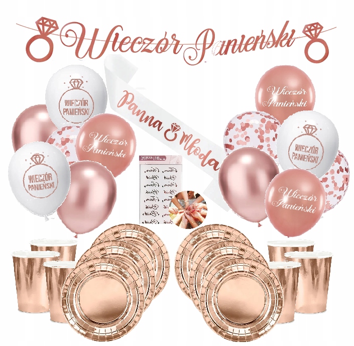 

Balony zestaw Wieczór Panieński Rose Gold tatuaże