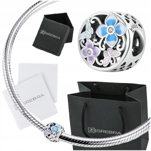 

Charms koralik zawieszka Wiosenny Kwiat srebro 925