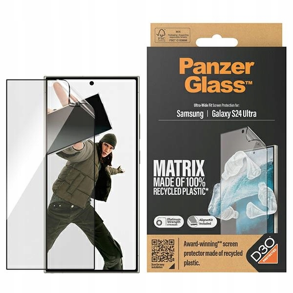 Sklo pro Galaxy S24 Ultra PanzerGlass – 9H, full cover aplikátor