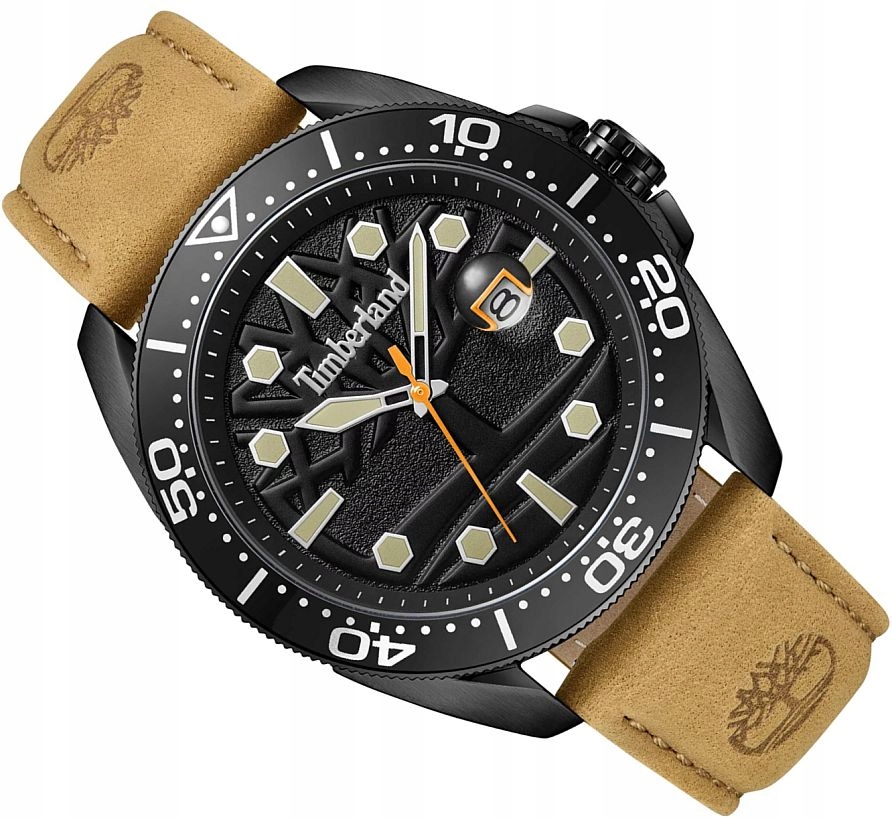 Mládežnické Pánské Hodinky Timberland Carrigan Data Lupa Na Pásku Box 44 mm